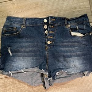 High waisted denim shorts - small and large